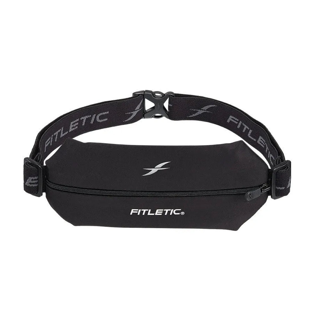 Fitletic Mini Sport Belt in black with adjustable strap and zipper pocket