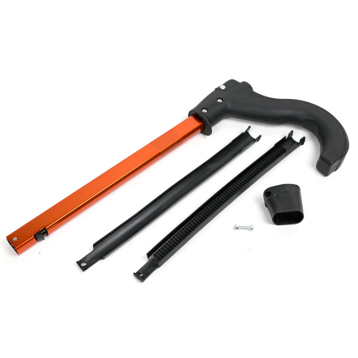 Kuat Sherpa 2.0 ratchet arm assembly with orange aluminum bar and black plastic parts