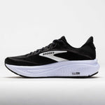 Brooks Ghost 18 running shoe in black upper with white midsole and grey accents