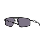 Oakley Bushwick sunglasses in satin black frame with Prizm grey lenses, three-quarter view