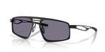 Oakley Bushwick sunglasses with satin black frame and Prizm grey lenses, angled view