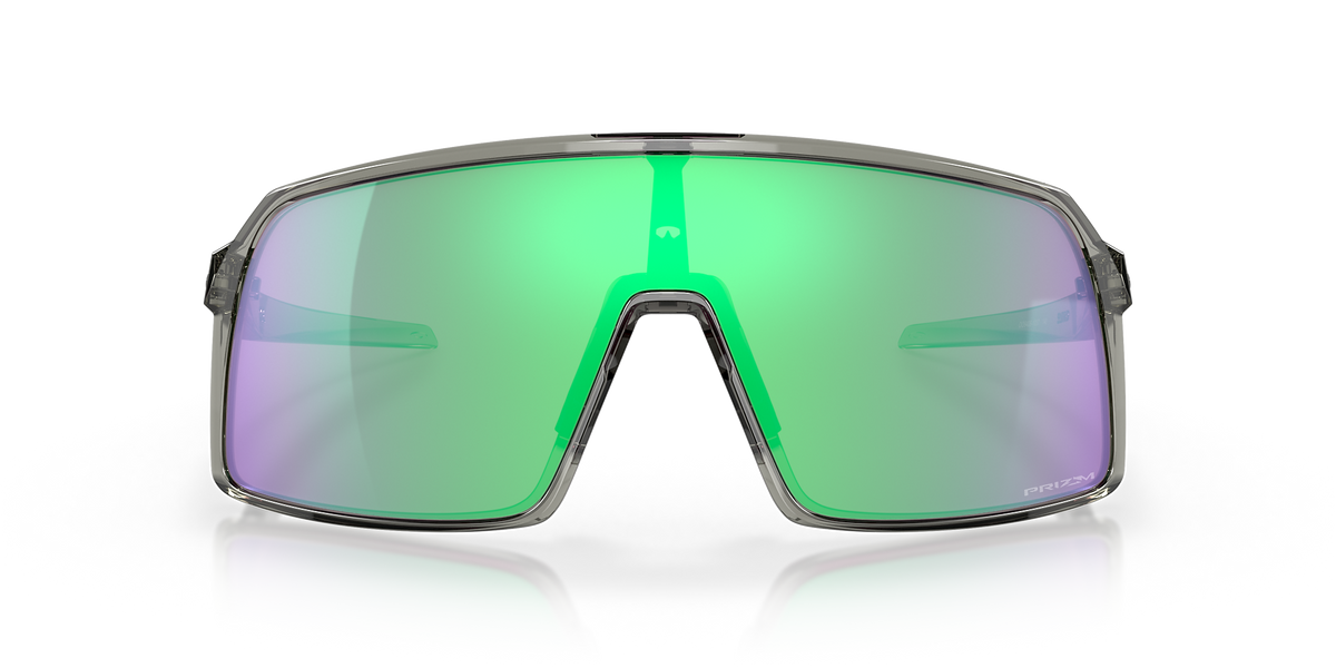 Oakley Sutro sunglasses front view with grey ink frame and prizm road jade green lenses