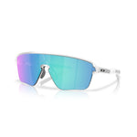 Oakley Corridor SQ sunglasses in matte clear frame with Prizm Sapphire lens, three-quarter view
