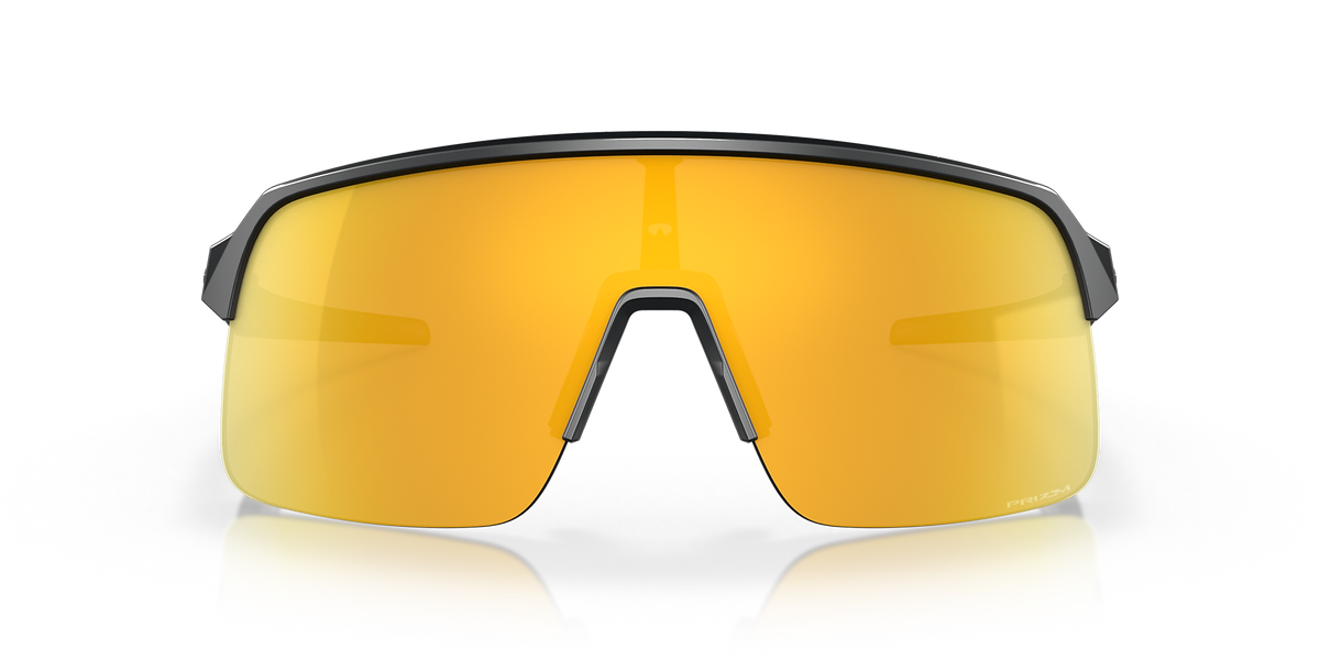 Oakley Sutro Lite sunglasses in matte carbon with Prizm 24K gold lens, front view