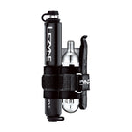 Lezyne Pocket Drive Black bicycle pump with CO2 cartridge and mounting strap