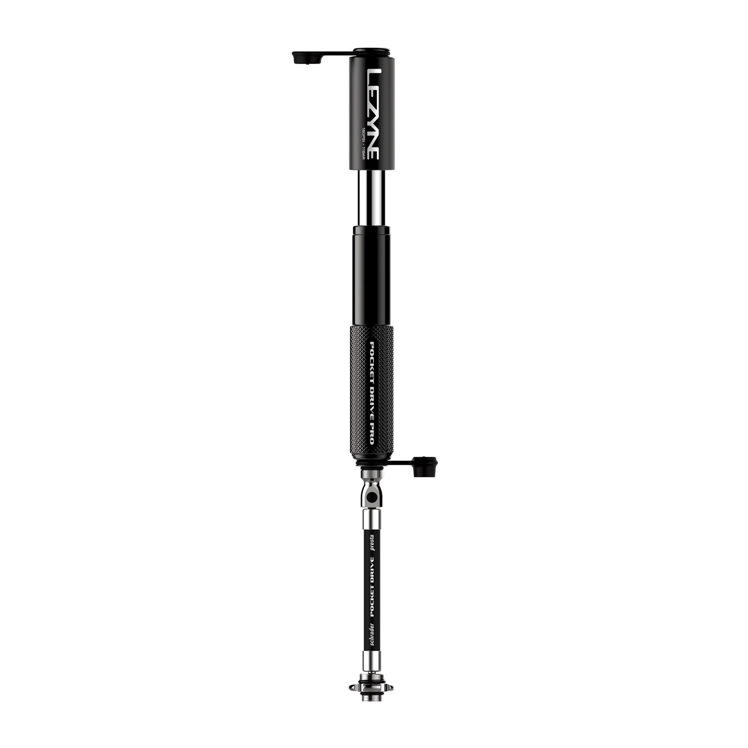 Lezyne Pocket Drive Pro Neo bicycle pump in black and metallic finish