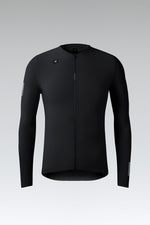 Gobik Avalon black long sleeve cycling jersey with full zip front