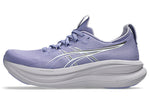 ASICS Gel Nimbus 28 running shoe in dahlia purple and white colorway