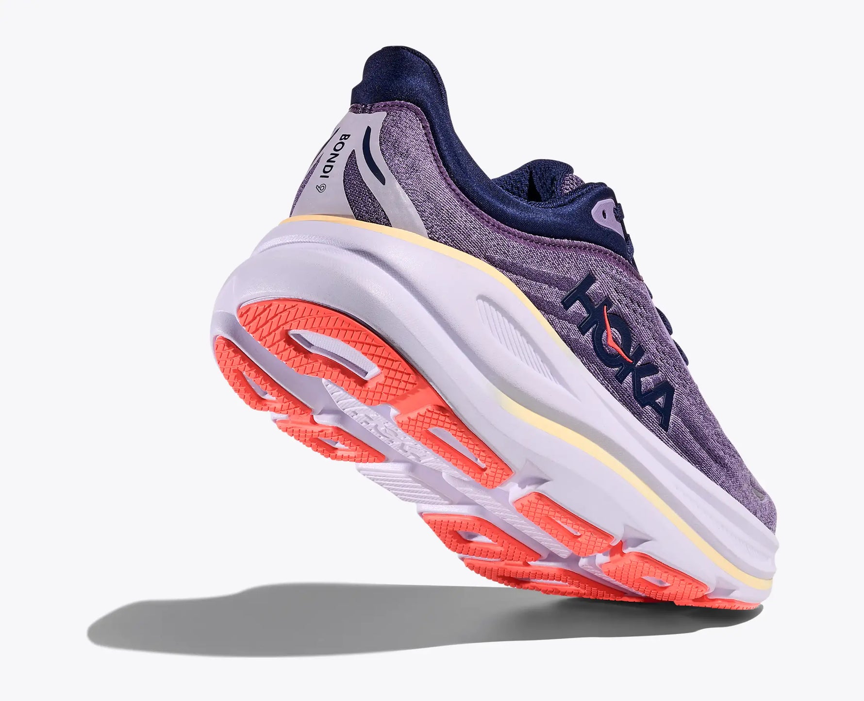 Hoka Bondi 9 women's running shoe in varsity navy and nautical dusk colorway