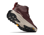 Hoka Transport Hike GTX boot showing Vibram outsole tread pattern and GORE-TEX branding