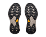 Bottom view of pair of Hoka Transport Hike GTX boots showing aggressive Vibram lug outsole pattern