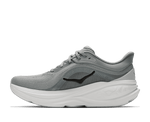 HOKA Clifton Pro running shoe in Stellar Grey with white midsole, lateral view