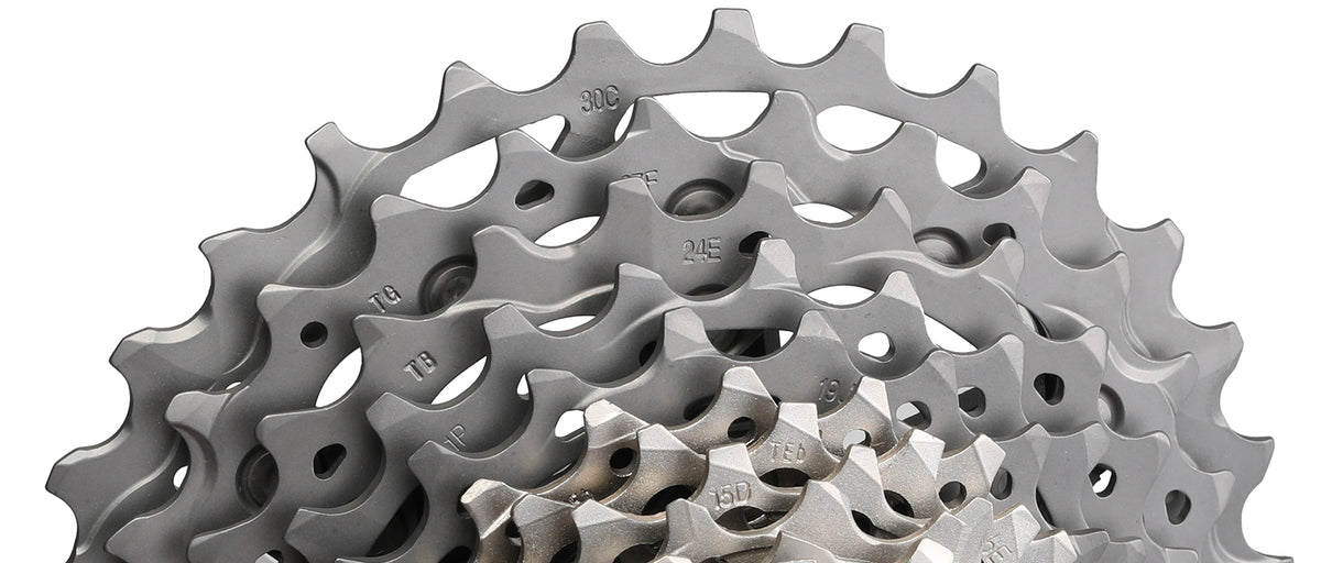 Shimano Dura-Ace CS-R9200 12-speed cassette showing stacked sprockets in silver