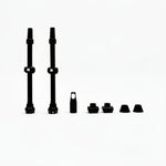 Hi Line Components Gem Tubeless Valve Stems 80mm in black with accessories laid out