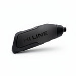 Hi Line Slipstream aero carbon bottle cage and bottle in matte black on white background