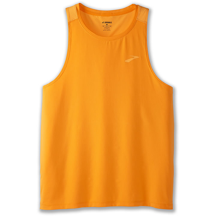 Brooks Atmosphere Singlet Men's 2.0 running tank top in Marigold Sun Glow orange