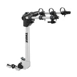 Thule Helium Pro 3-bike hitch car rack in silver aluminum with black mounting hardware