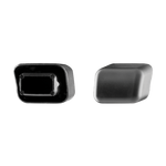 Thule Spar Tube End Cap in black shown from front and side angles