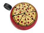 Electra bicycle bell with pizza slice design on red background