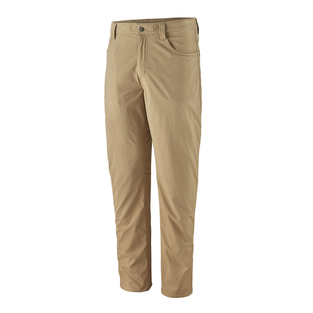 Patagonia Quandary Pants in classic tan color on white background