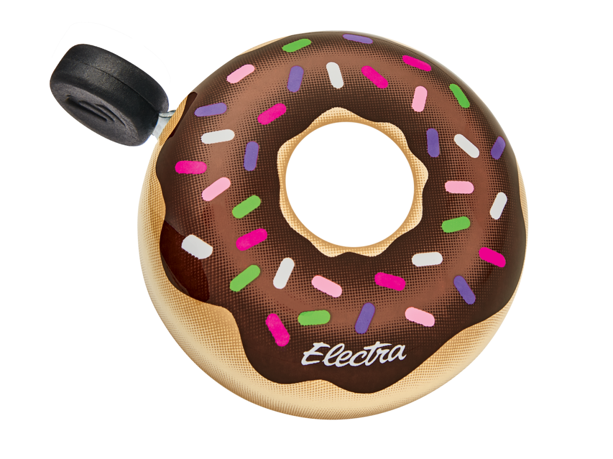 Electra bicycle bell designed like chocolate donut with colorful sprinkles