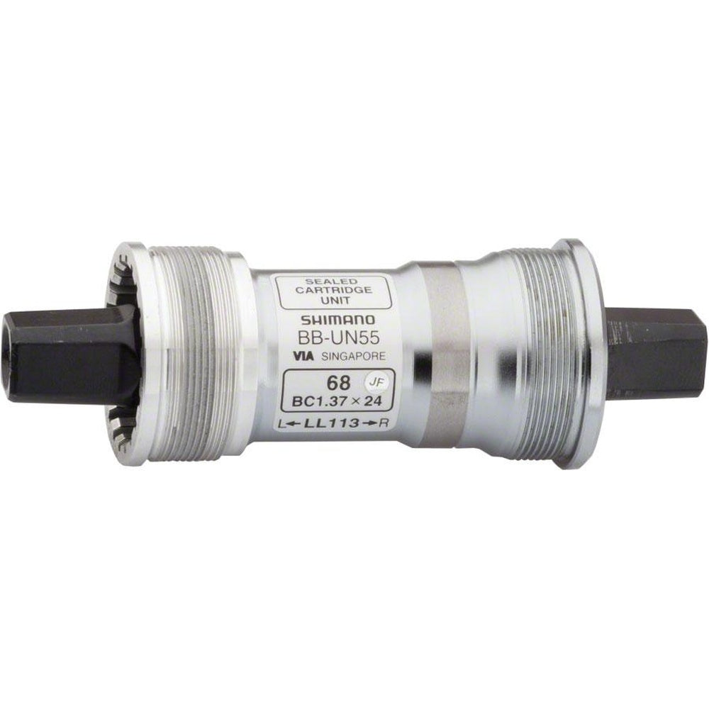 Shimano BB-UN55 bottom bracket cartridge unit with threaded housing and square taper spindle