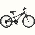Retrospec Dart 20-inch matte black kids mountain bike with 7-speed gearing