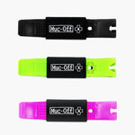 Muc-Off tire levers set with three colorful plastic tools in black, green, and pink