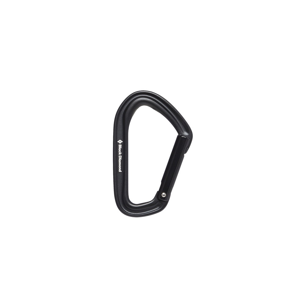 Black Diamond Hotforge Straight Gate Carabiner in black on white background