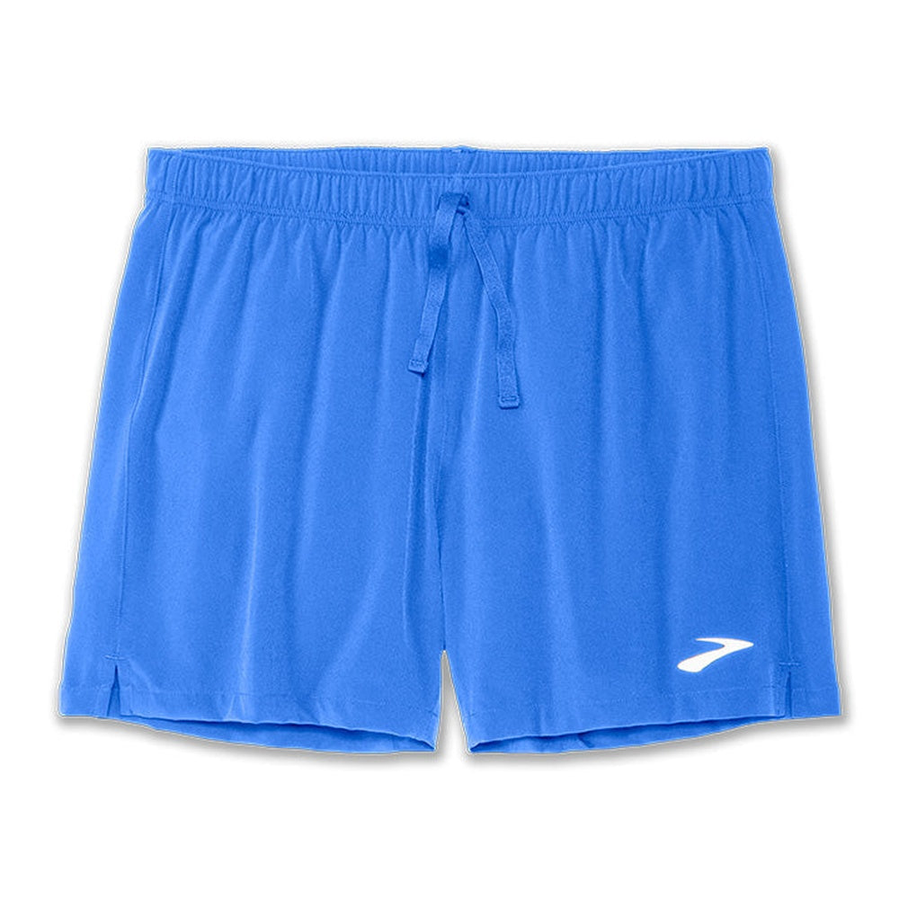 Brooks Moment 5-inch men's running shorts in vivid blue with drawstring waist