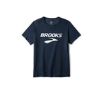 Brooks Distance Short Sleeve 3.0 men's running shirt in dark navy asphalt colorway