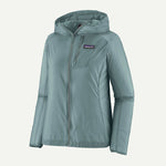 Patagonia Women's Houdini Jacket in sage green with hood and full zip