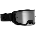 Fox Main Stray Goggle in black with mirrored silver lens, side angle view