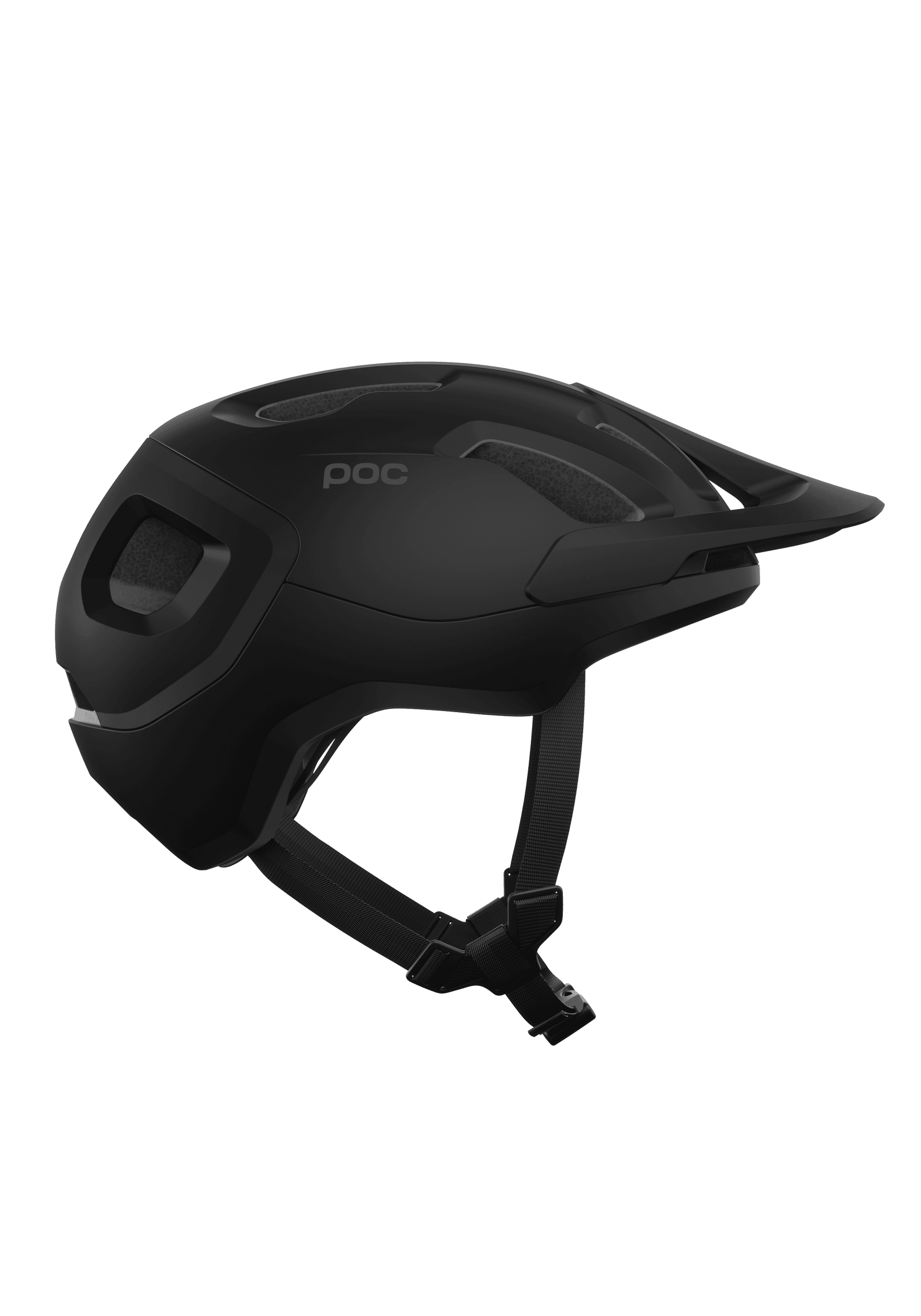 POC Axion Spin mountain bike helmet in matt black with adjustable chin strap