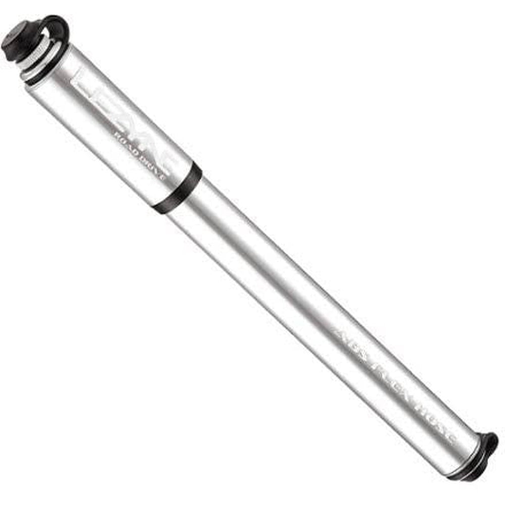 Lezyne Road Drive S bike pump in gloss silver finish on white background