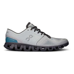 On Cloud X 3 running shoe in glacier gray with iron accents and cloud sole