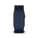 Garmin CIRQA Smart Band in Captain Blue nylon loop strap, side profile view