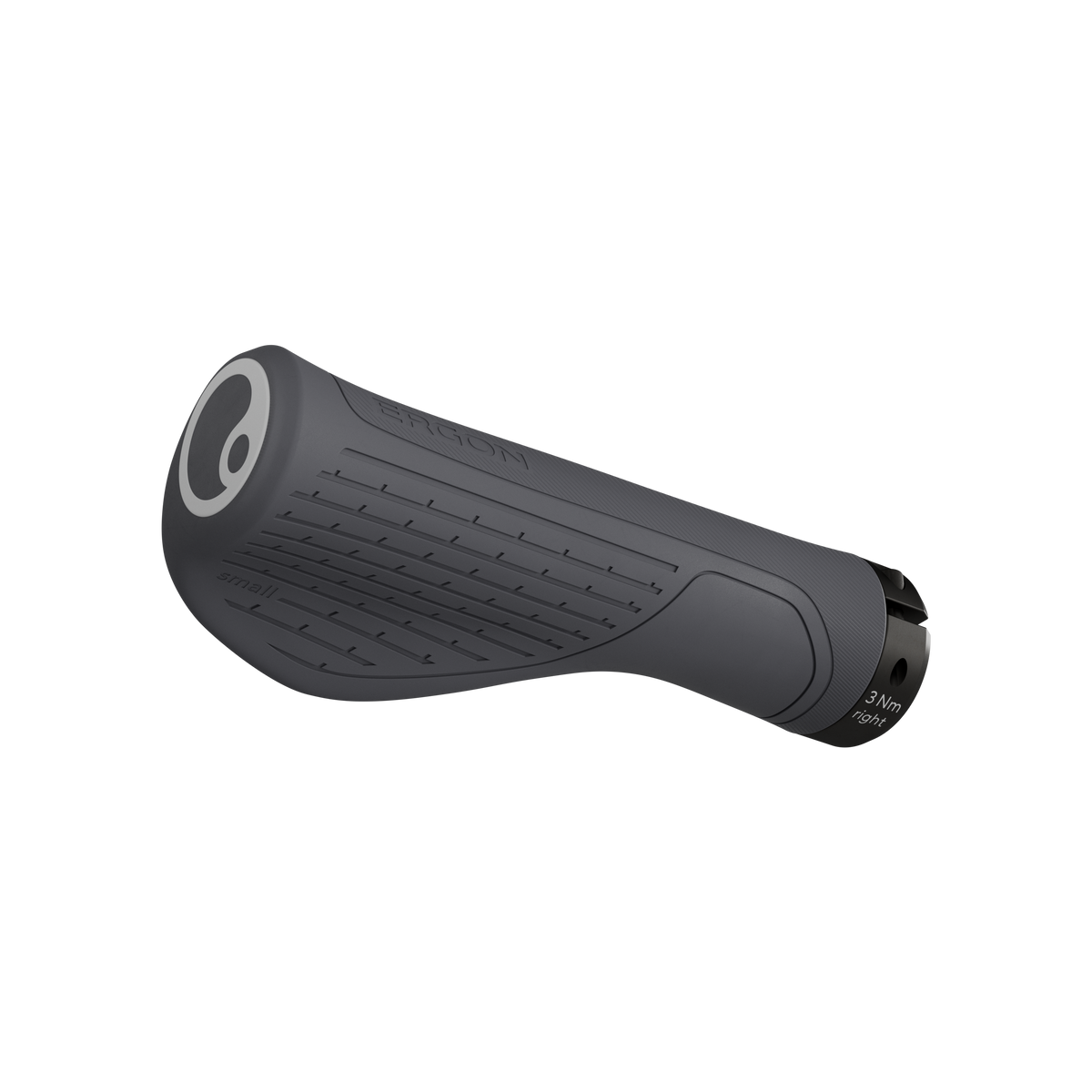 Ergon GS1 Evo ergonomic bicycle handlebar grip in Moondust Grey, small size, right hand
