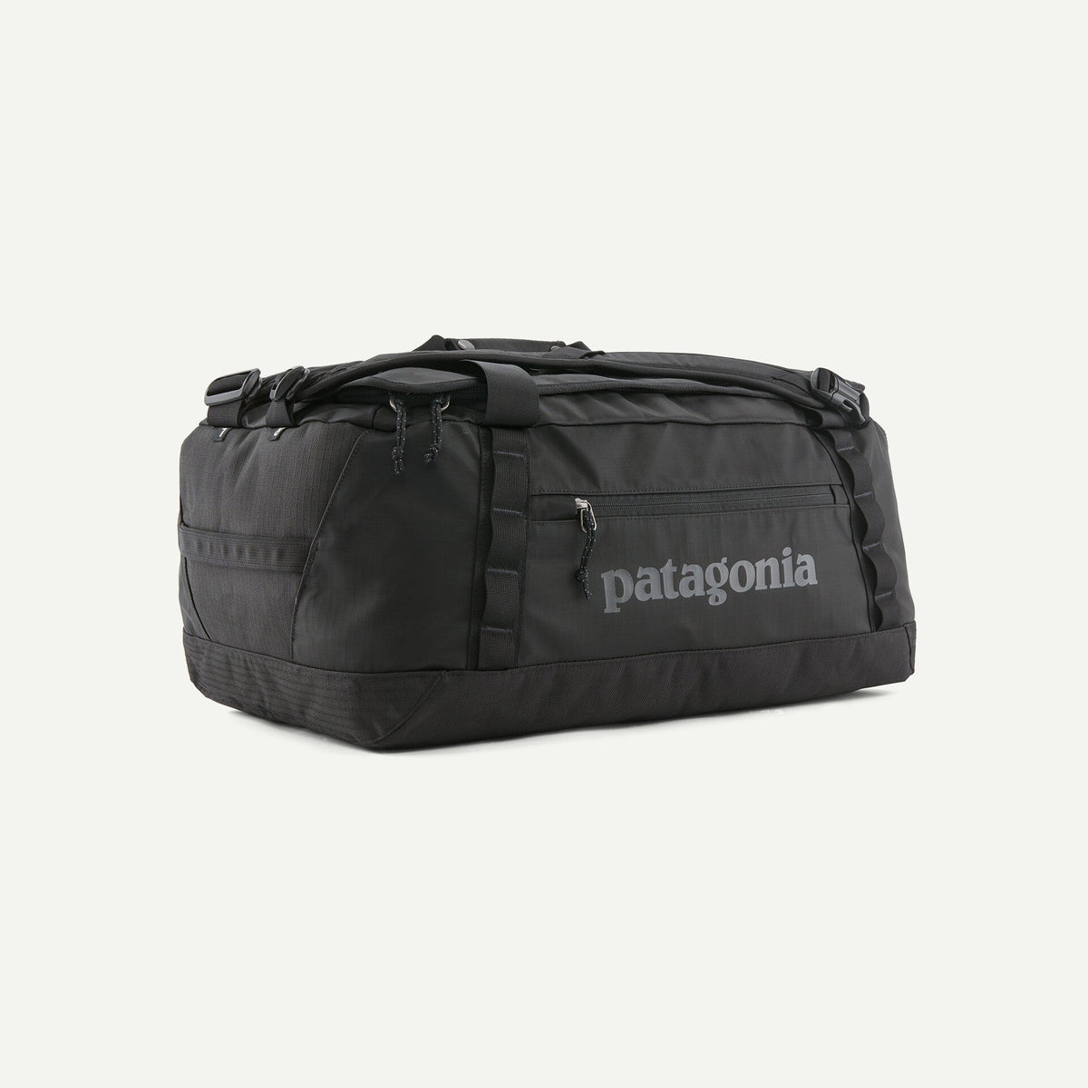 Patagonia Black Hole 40L Duffel Bag in black on white background