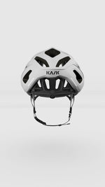 Kask Mojito Cubed grey cycling helmet shown from back angle with adjustment system visible
