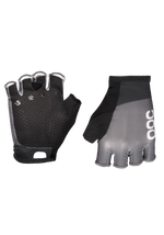 POC Essential Road Mesh fingerless cycling gloves in black and gray, palm and back views