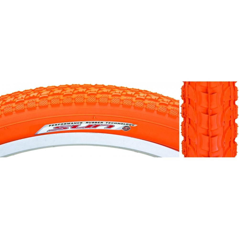 Sunlite Cruiser 927 26x2.125 orange bicycle tire with knobby tread pattern