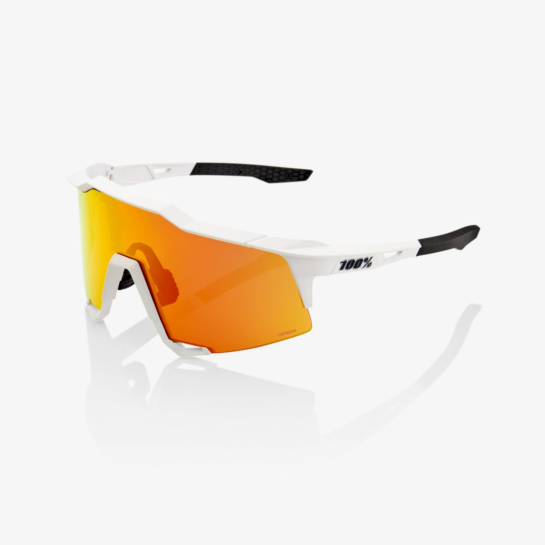 100% S2 sunglasses in soft tact off white with orange-red mirrored lens