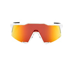 100% Speedcraft sunglasses with white frame and orange-red mirrored lens