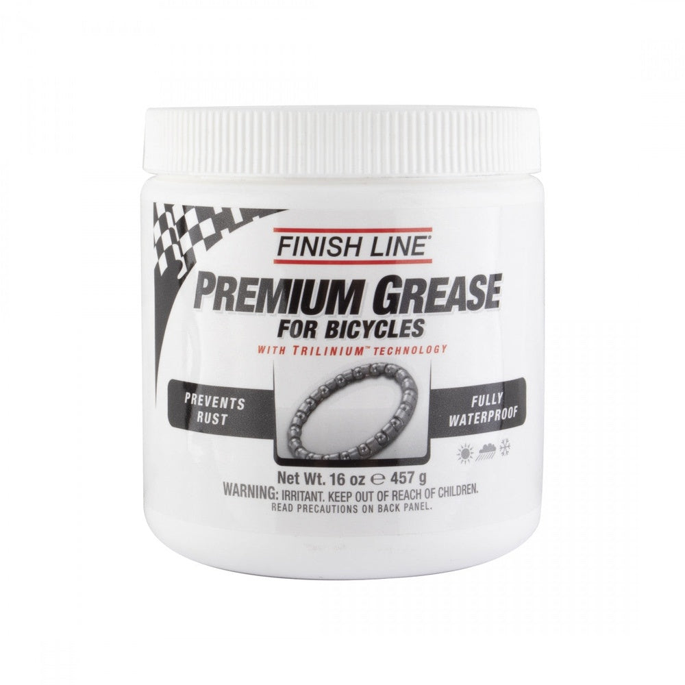 Finish Line Premium Grease for Bicycles 16oz white tub with Trilinium Technology