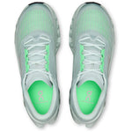 On Cloudmonster 3 running shoes Brook Flurry, top-down view showing bright green insoles