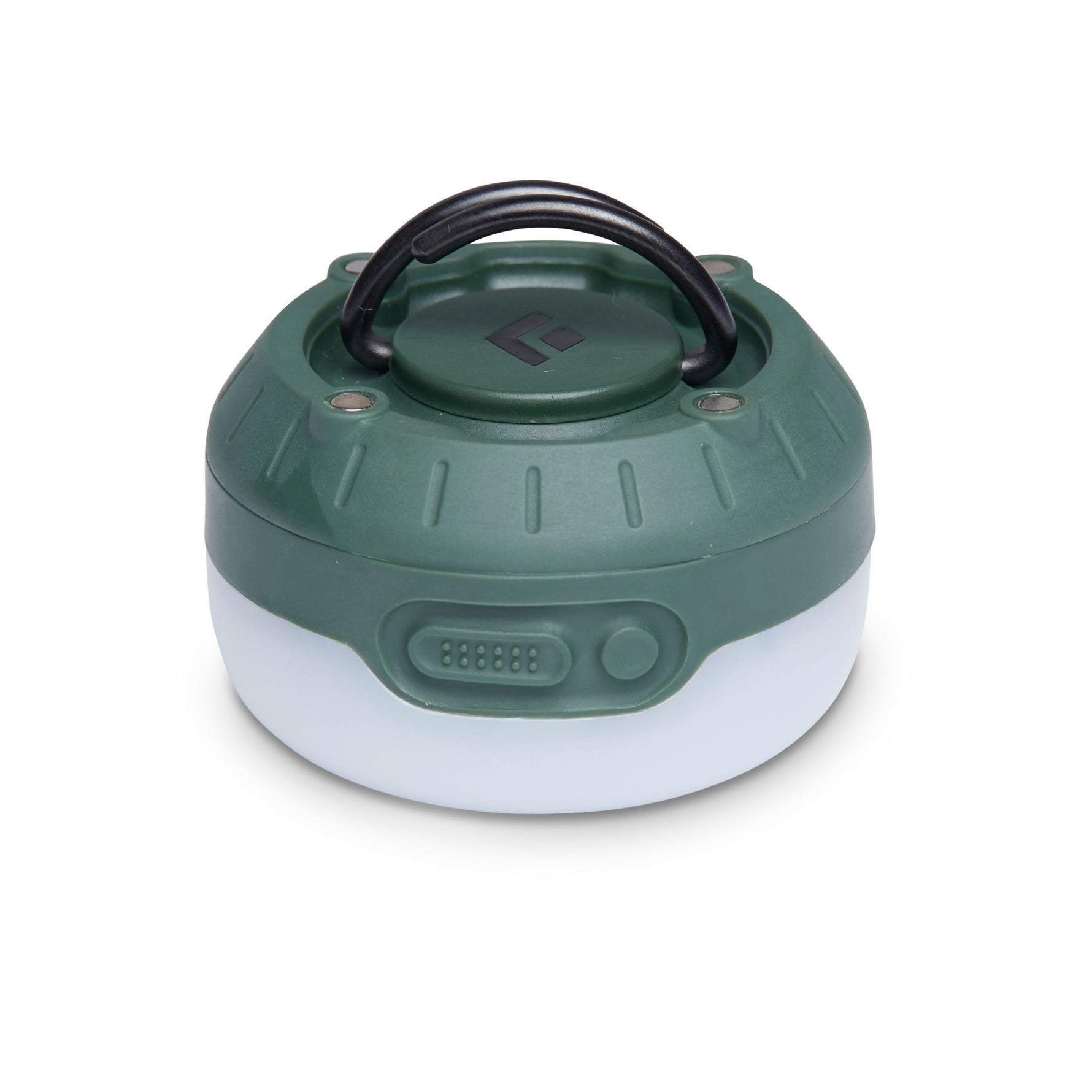 Black Diamond Moji R+ rechargeable camping lantern in dark green with white LED base