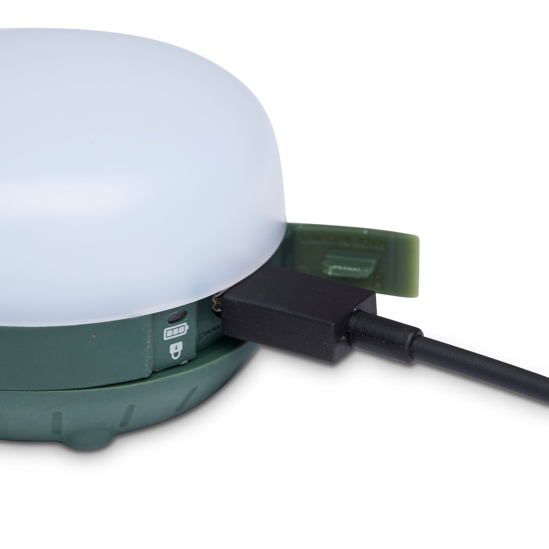 Black Diamond Moji R+ Lantern in dark green with USB charging cable