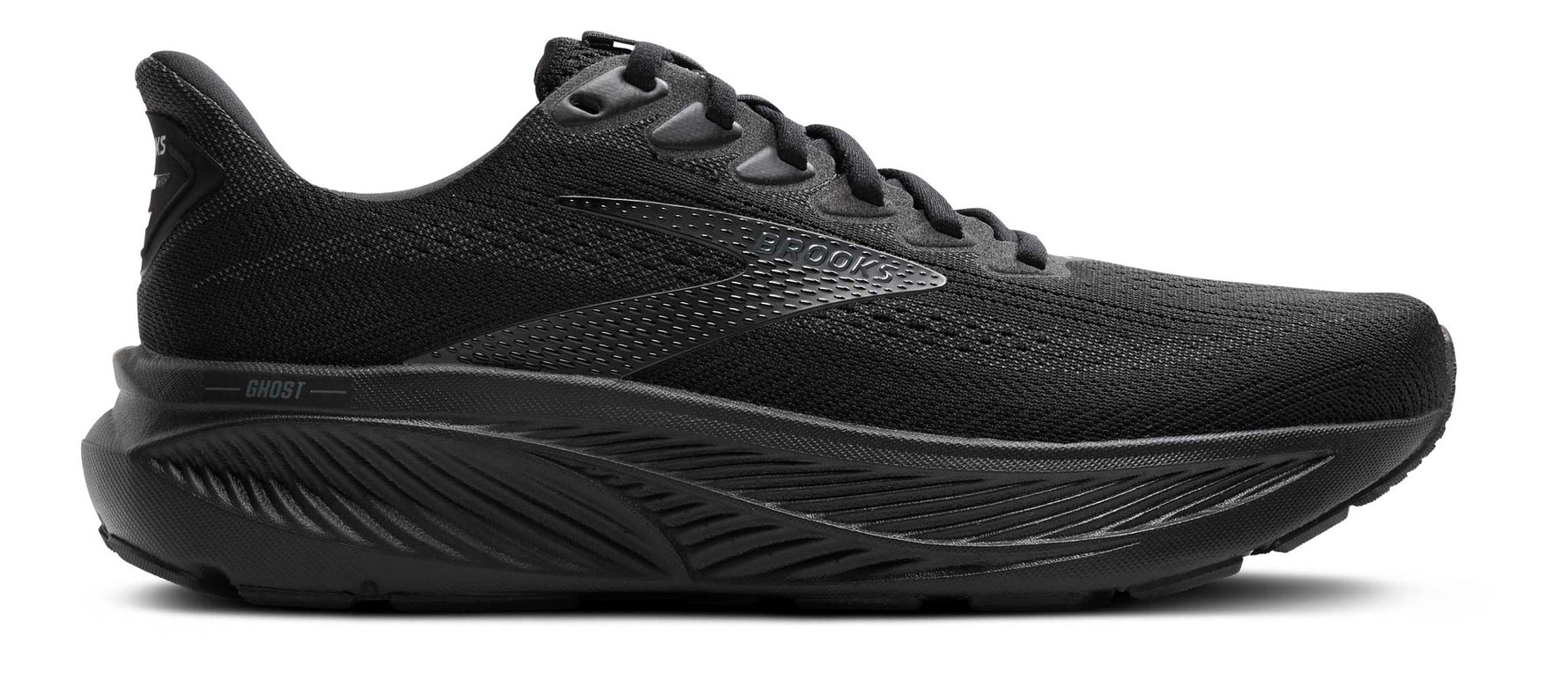 Men's Brooks Ghost 17 running shoe in black and grey colorway