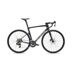 Specialized Tarmac SL9 Comp road bike in gloss charcoal tint dolomite metallic, side view